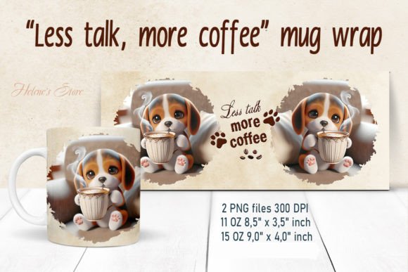 Beagle Dog and Coffee Mug Sublimation