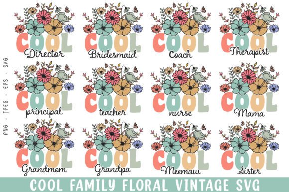 Floral Cool Vintage Colorful Svg Design