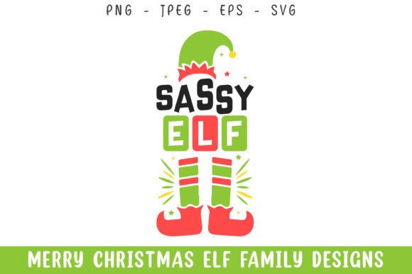 Merry Christmas Sassy Elf Design Svg