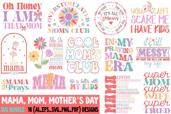 Mom Mama Mother's Day SVG Design Bundle
