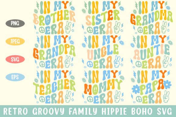Retro Groovy Family Hippie Boho Svg