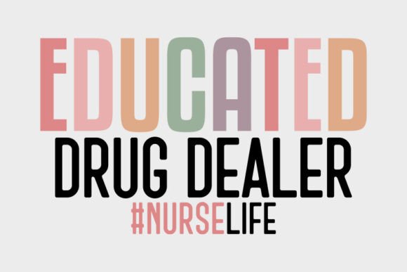 Retro Nurse SVG Design,Educated Drug