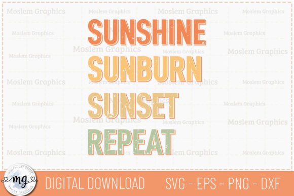 Sunshine Sunburn Sunset Repeat SVG